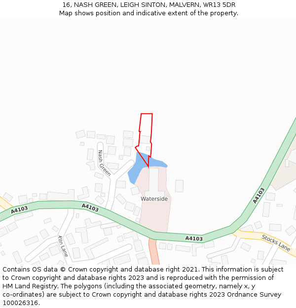 16, NASH GREEN, LEIGH SINTON, MALVERN, WR13 5DR: Location map and indicative extent of plot