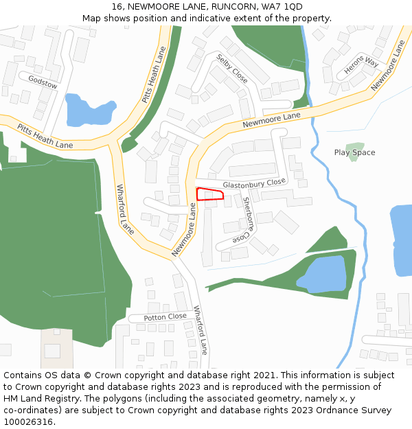 16, NEWMOORE LANE, RUNCORN, WA7 1QD: Location map and indicative extent of plot