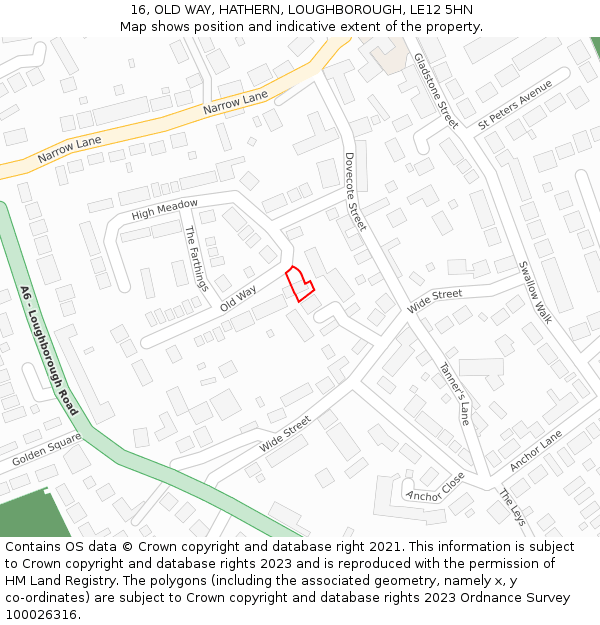 16, OLD WAY, HATHERN, LOUGHBOROUGH, LE12 5HN: Location map and indicative extent of plot
