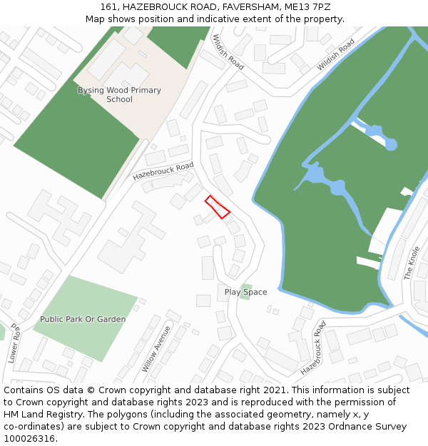 161, HAZEBROUCK ROAD, FAVERSHAM, ME13 7PZ: Location map and indicative extent of plot