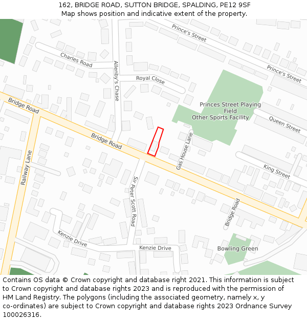 162, BRIDGE ROAD, SUTTON BRIDGE, SPALDING, PE12 9SF: Location map and indicative extent of plot