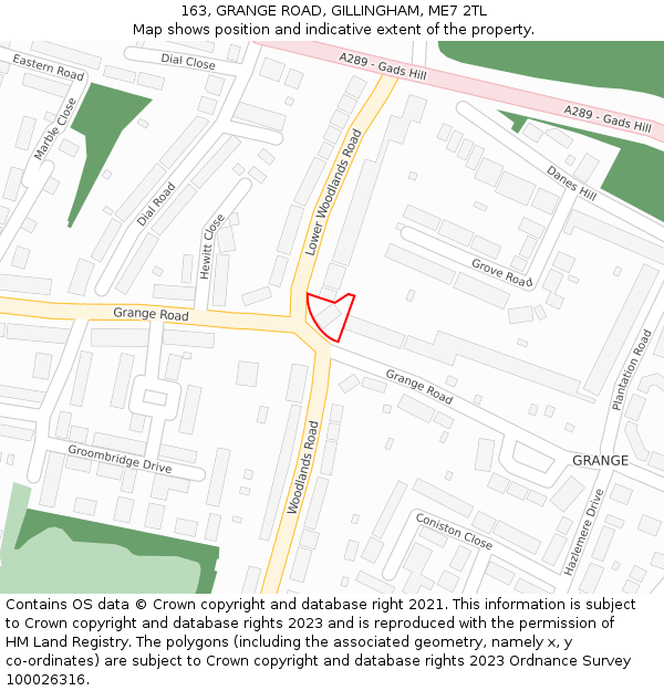 163, GRANGE ROAD, GILLINGHAM, ME7 2TL: Location map and indicative extent of plot