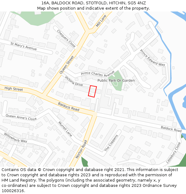 16A, BALDOCK ROAD, STOTFOLD, HITCHIN, SG5 4NZ: Location map and indicative extent of plot