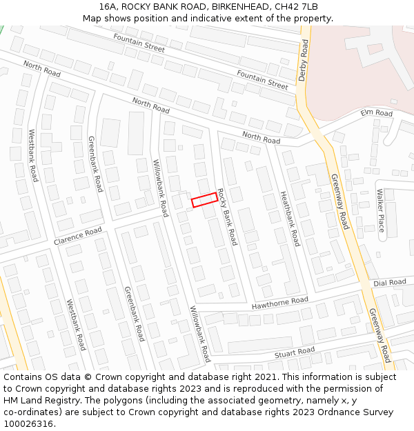 16A, ROCKY BANK ROAD, BIRKENHEAD, CH42 7LB: Location map and indicative extent of plot