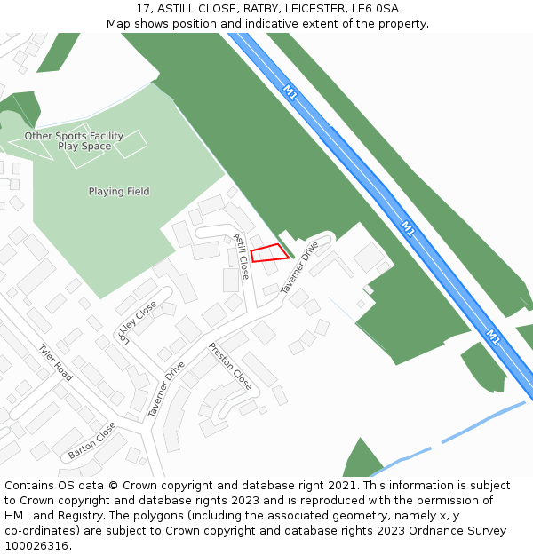 17, ASTILL CLOSE, RATBY, LEICESTER, LE6 0SA: Location map and indicative extent of plot