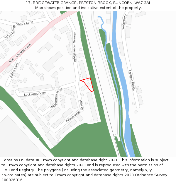 17, BRIDGEWATER GRANGE, PRESTON BROOK, RUNCORN, WA7 3AL: Location map and indicative extent of plot