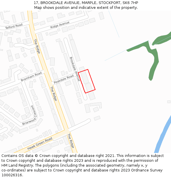 17, BROOKDALE AVENUE, MARPLE, STOCKPORT, SK6 7HP: Location map and indicative extent of plot