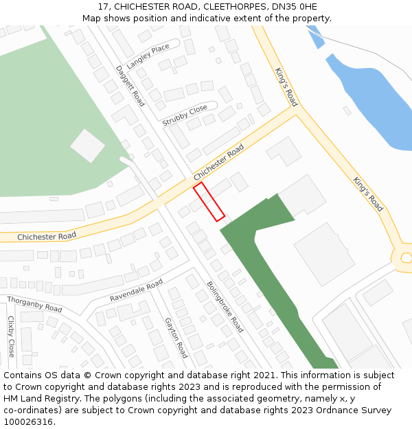 17, CHICHESTER ROAD, CLEETHORPES, DN35 0HE: Location map and indicative extent of plot