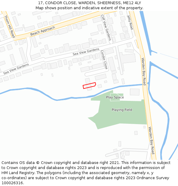 17, CONDOR CLOSE, WARDEN, SHEERNESS, ME12 4LY: Location map and indicative extent of plot