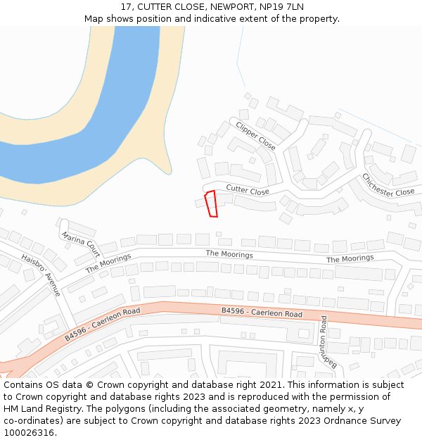17, CUTTER CLOSE, NEWPORT, NP19 7LN: Location map and indicative extent of plot