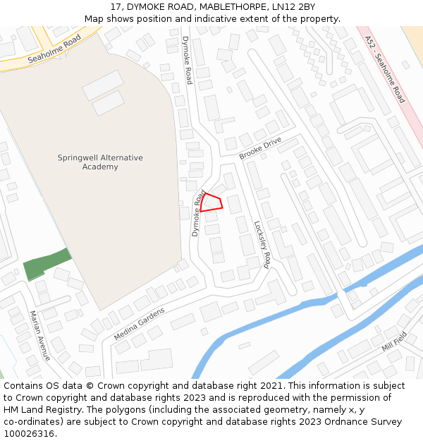 17, DYMOKE ROAD, MABLETHORPE, LN12 2BY: Location map and indicative extent of plot