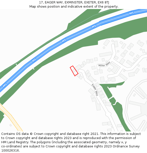 17, EAGER WAY, EXMINSTER, EXETER, EX6 8TJ: Location map and indicative extent of plot