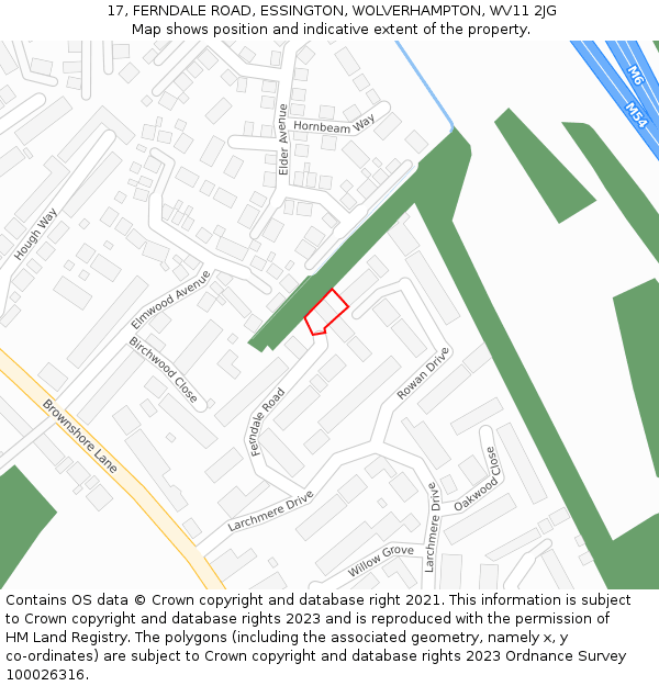 17, FERNDALE ROAD, ESSINGTON, WOLVERHAMPTON, WV11 2JG: Location map and indicative extent of plot