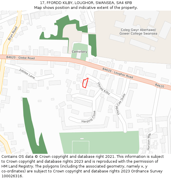 17, FFORDD KILBY, LOUGHOR, SWANSEA, SA4 6PB: Location map and indicative extent of plot