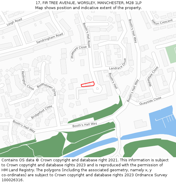 17, FIR TREE AVENUE, WORSLEY, MANCHESTER, M28 1LP: Location map and indicative extent of plot