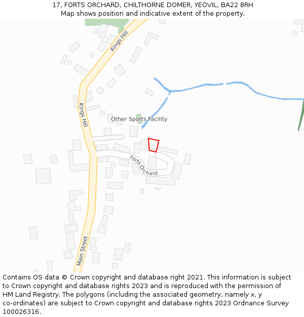 17, FORTS ORCHARD, CHILTHORNE DOMER, YEOVIL, BA22 8RH: Location map and indicative extent of plot