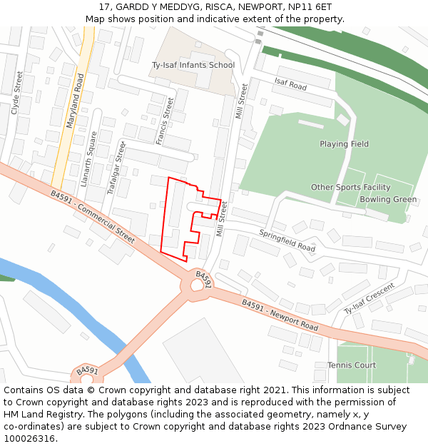 17, GARDD Y MEDDYG, RISCA, NEWPORT, NP11 6ET: Location map and indicative extent of plot