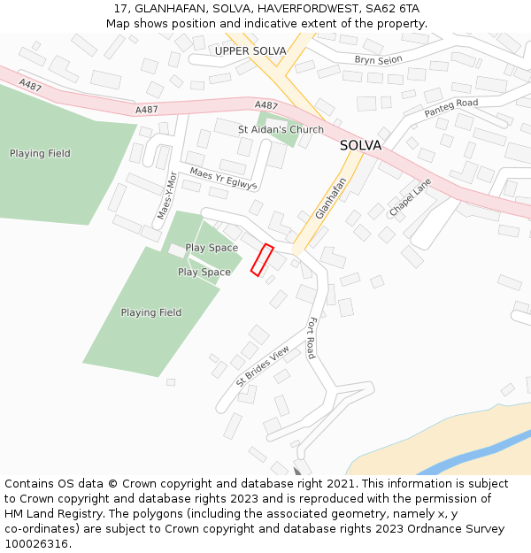 17, GLANHAFAN, SOLVA, HAVERFORDWEST, SA62 6TA: Location map and indicative extent of plot