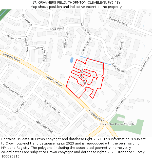 17, GRAVNERS FIELD, THORNTON-CLEVELEYS, FY5 4EY: Location map and indicative extent of plot