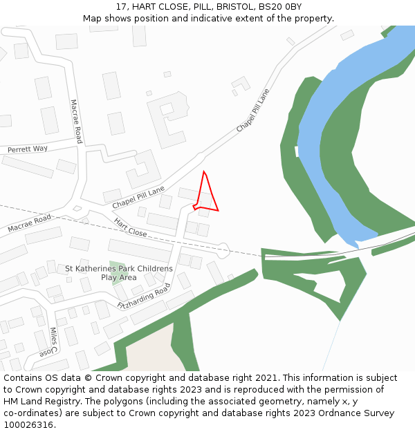 17, HART CLOSE, PILL, BRISTOL, BS20 0BY: Location map and indicative extent of plot