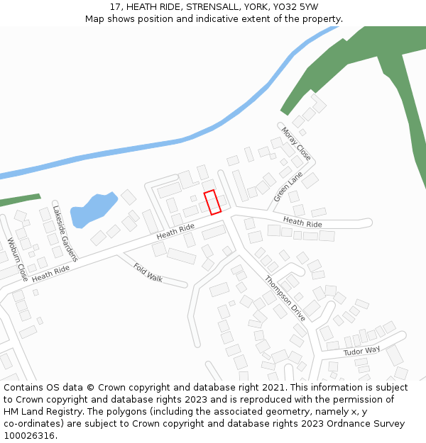17, HEATH RIDE, STRENSALL, YORK, YO32 5YW: Location map and indicative extent of plot