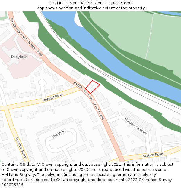 17, HEOL ISAF, RADYR, CARDIFF, CF15 8AG: Location map and indicative extent of plot