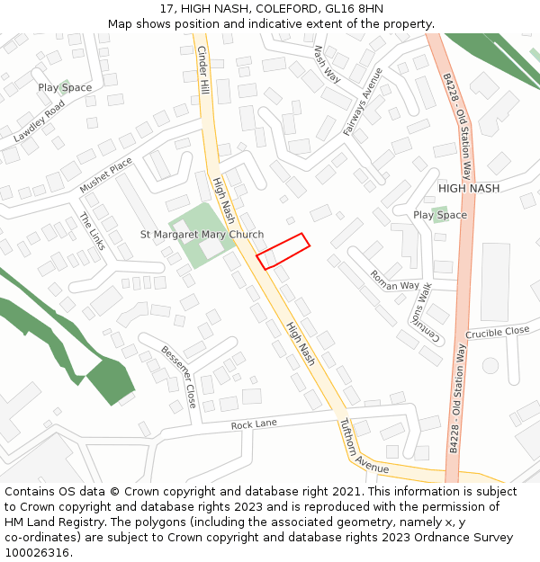 17, HIGH NASH, COLEFORD, GL16 8HN: Location map and indicative extent of plot