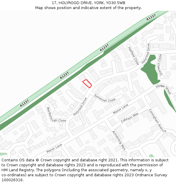 17, HOLYROOD DRIVE, YORK, YO30 5WB: Location map and indicative extent of plot