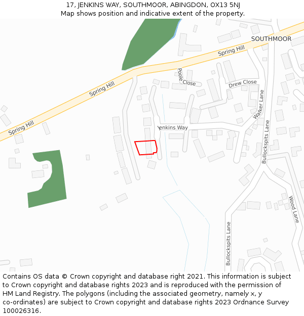 17, JENKINS WAY, SOUTHMOOR, ABINGDON, OX13 5NJ: Location map and indicative extent of plot