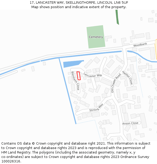 17, LANCASTER WAY, SKELLINGTHORPE, LINCOLN, LN6 5UF: Location map and indicative extent of plot