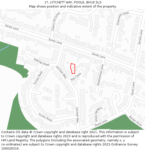 17, LYTCHETT WAY, POOLE, BH16 5LS: Location map and indicative extent of plot