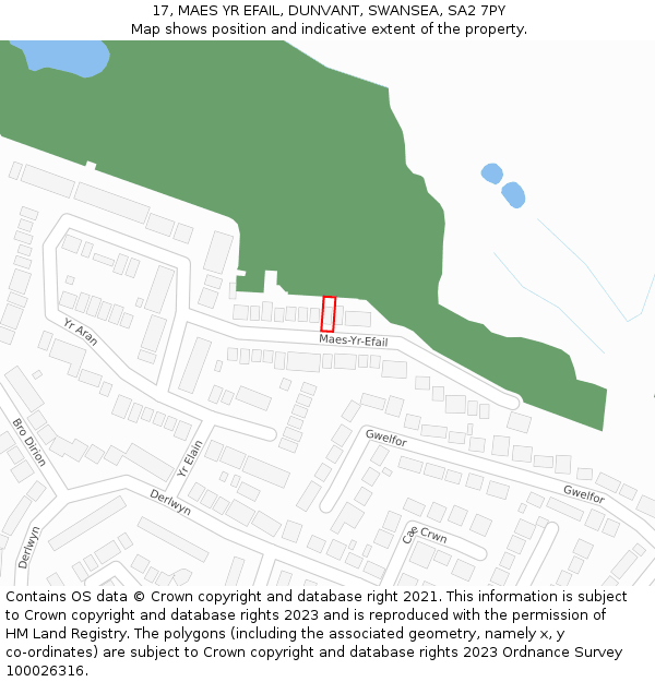 17, MAES YR EFAIL, DUNVANT, SWANSEA, SA2 7PY: Location map and indicative extent of plot