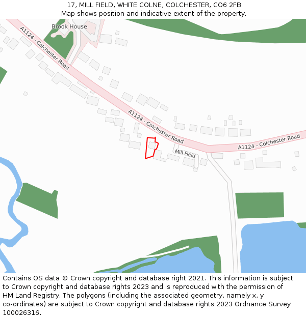 17, MILL FIELD, WHITE COLNE, COLCHESTER, CO6 2FB: Location map and indicative extent of plot