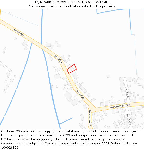 17, NEWBIGG, CROWLE, SCUNTHORPE, DN17 4EZ: Location map and indicative extent of plot