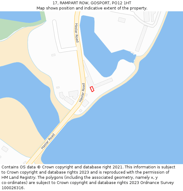 17, RAMPART ROW, GOSPORT, PO12 1HT: Location map and indicative extent of plot