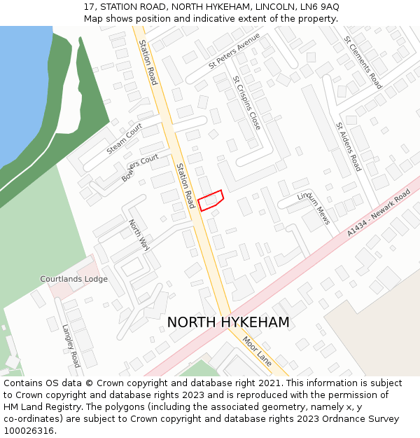 17, STATION ROAD, NORTH HYKEHAM, LINCOLN, LN6 9AQ: Location map and indicative extent of plot