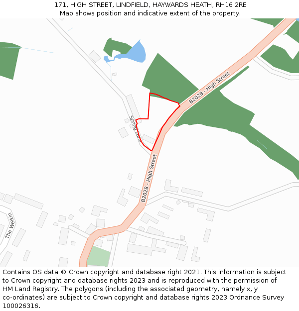 171, HIGH STREET, LINDFIELD, HAYWARDS HEATH, RH16 2RE: Location map and indicative extent of plot