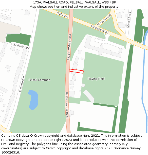 173A, WALSALL ROAD, PELSALL, WALSALL, WS3 4BP: Location map and indicative extent of plot