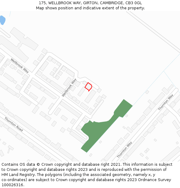 175, WELLBROOK WAY, GIRTON, CAMBRIDGE, CB3 0GL: Location map and indicative extent of plot