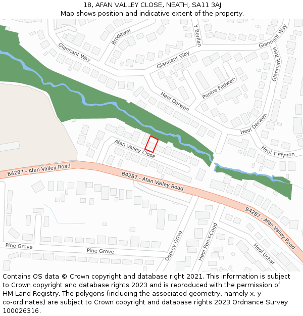 18, AFAN VALLEY CLOSE, NEATH, SA11 3AJ: Location map and indicative extent of plot