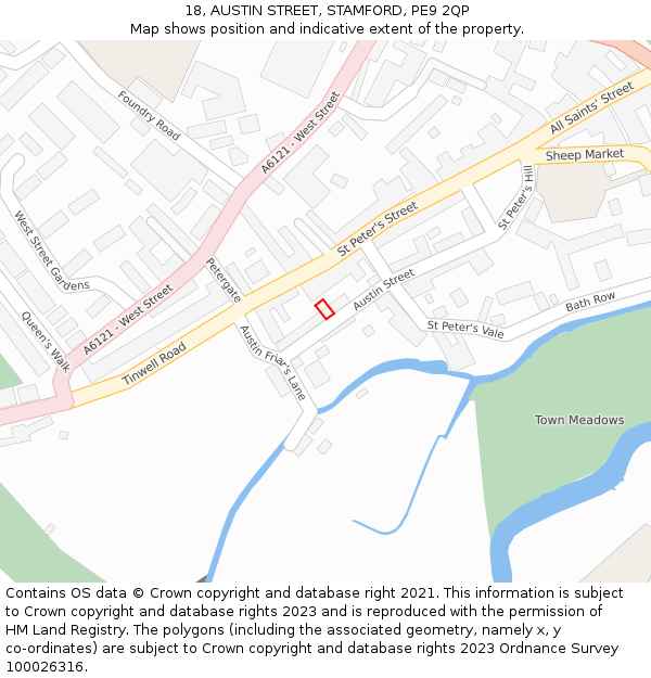 18, AUSTIN STREET, STAMFORD, PE9 2QP: Location map and indicative extent of plot