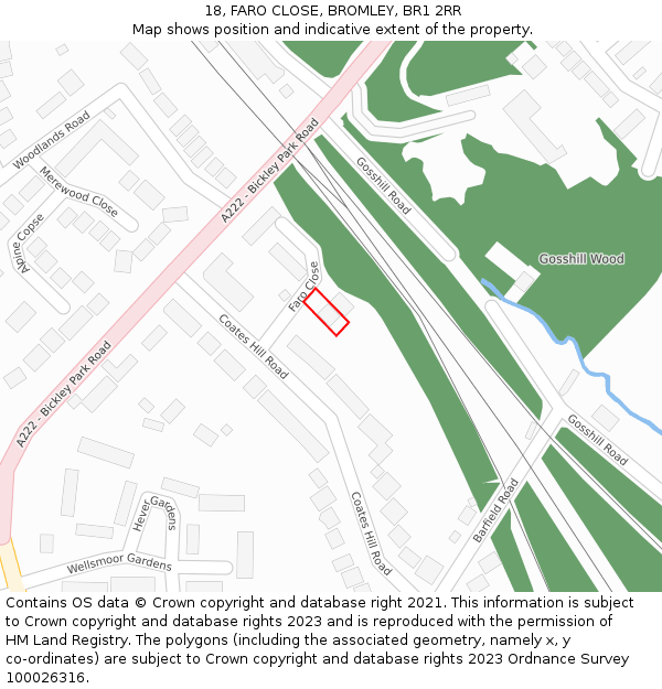 18, FARO CLOSE, BROMLEY, BR1 2RR: Location map and indicative extent of plot