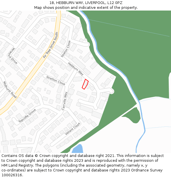 18, HEBBURN WAY, LIVERPOOL, L12 0PZ: Location map and indicative extent of plot