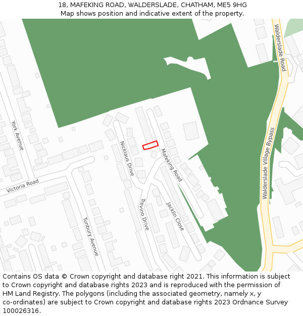 18, MAFEKING ROAD, WALDERSLADE, CHATHAM, ME5 9HG: Location map and indicative extent of plot