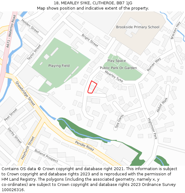 18, MEARLEY SYKE, CLITHEROE, BB7 1JG: Location map and indicative extent of plot