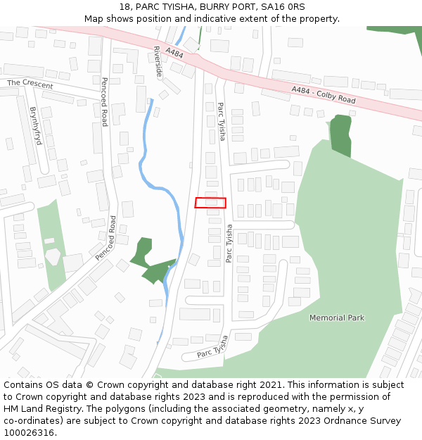 18, PARC TYISHA, BURRY PORT, SA16 0RS: Location map and indicative extent of plot