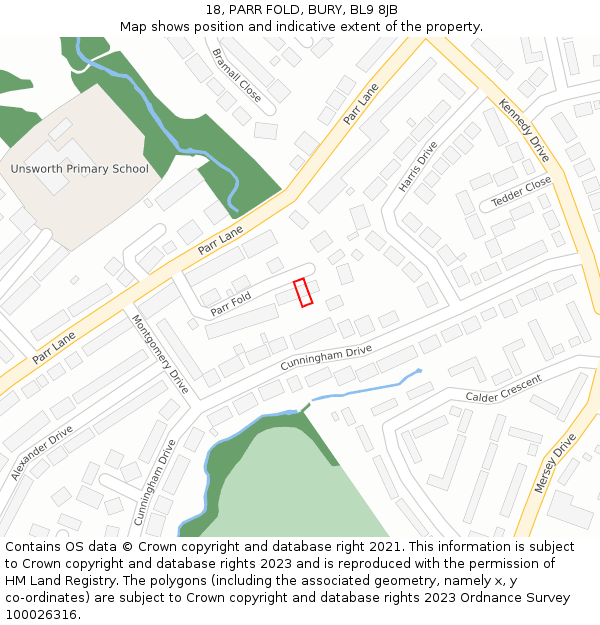 18, PARR FOLD, BURY, BL9 8JB: Location map and indicative extent of plot