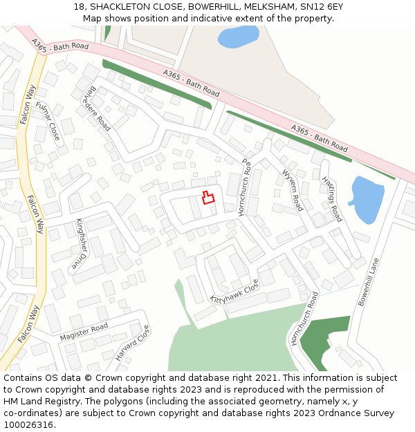 18, SHACKLETON CLOSE, BOWERHILL, MELKSHAM, SN12 6EY: Location map and indicative extent of plot