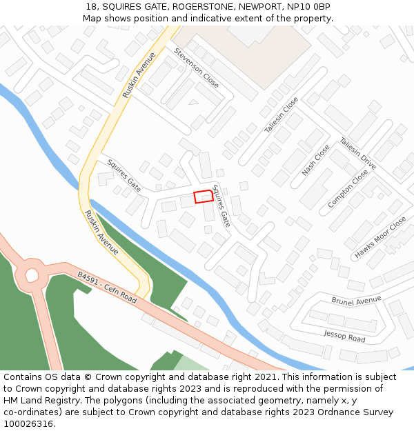 18, SQUIRES GATE, ROGERSTONE, NEWPORT, NP10 0BP: Location map and indicative extent of plot