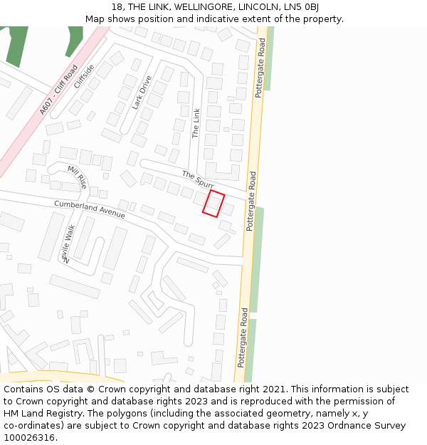 18, THE LINK, WELLINGORE, LINCOLN, LN5 0BJ: Location map and indicative extent of plot